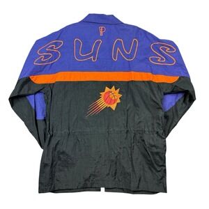 Vintage 90s Pro Player Phoenix Suns Jacket Men's Medium Color Block NBA Nylon